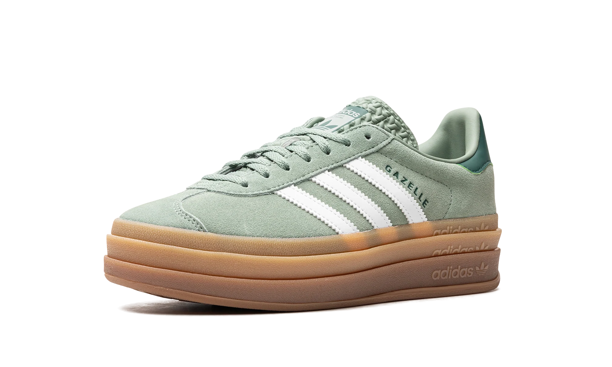 Adidas Gazelle Bold Silver Green Gum (Womens) - Image 4