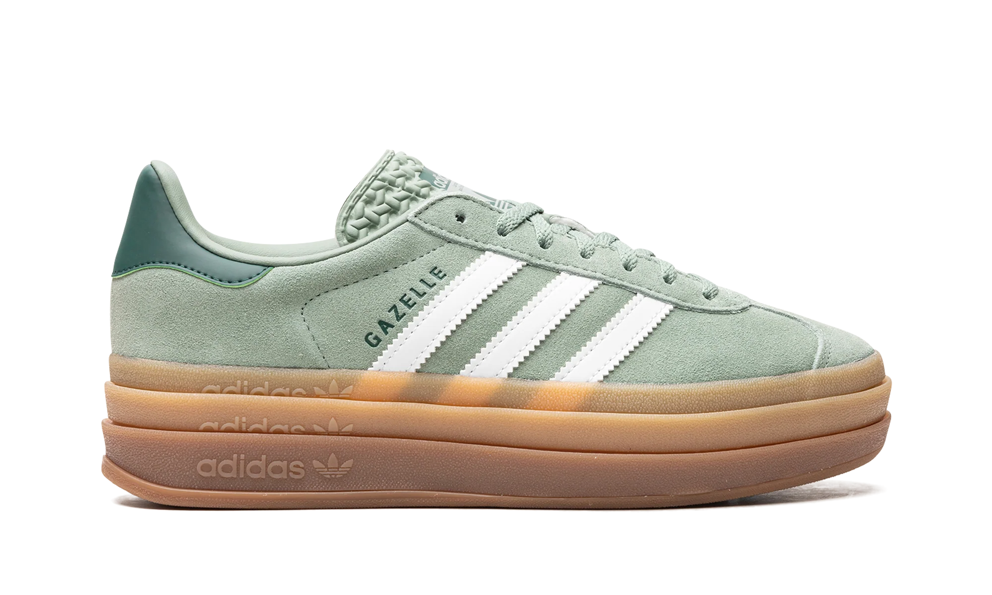 Adidas Gazelle Bold Silver Green Gum (Womens) - Image 6