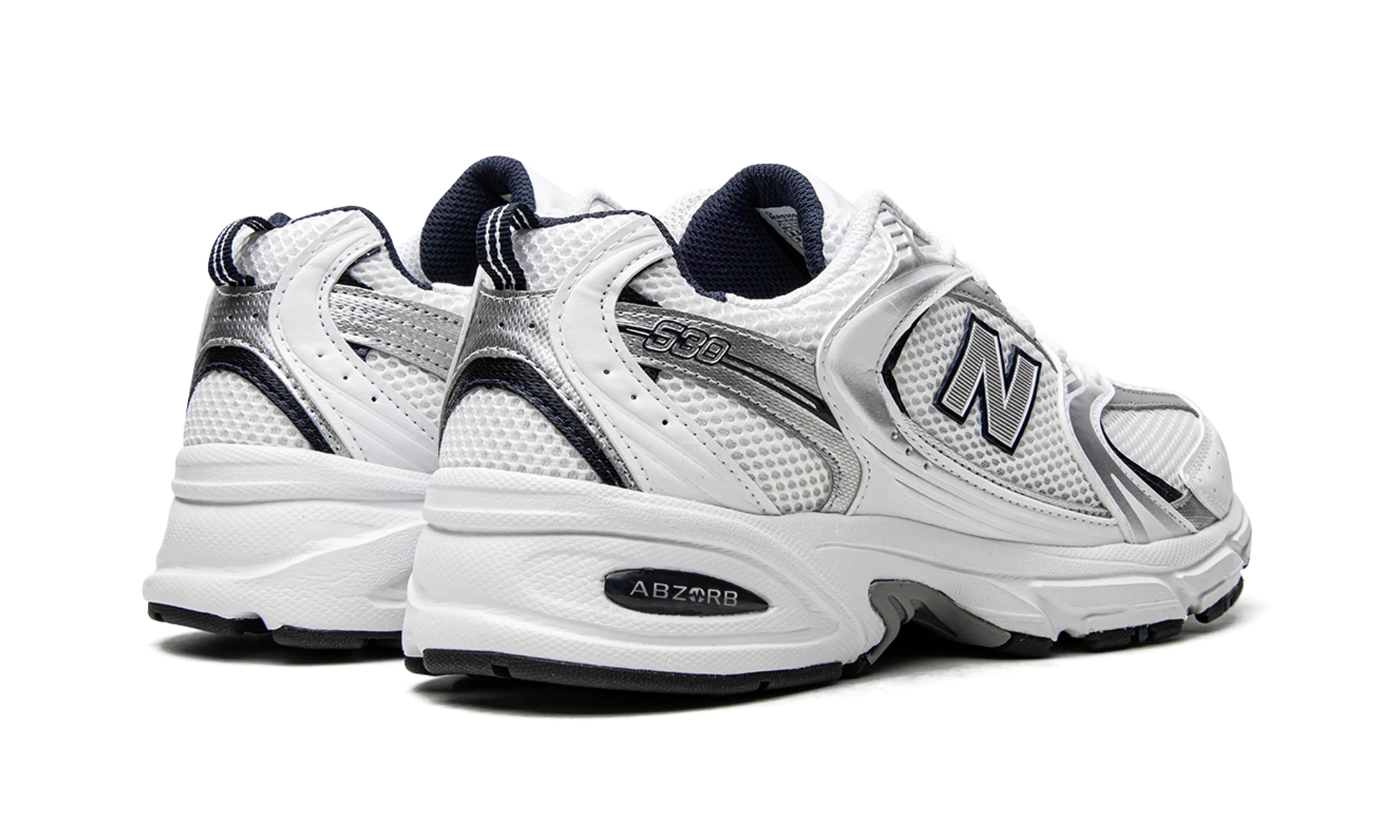 New Balance 530 White Silver Navy - Image 4