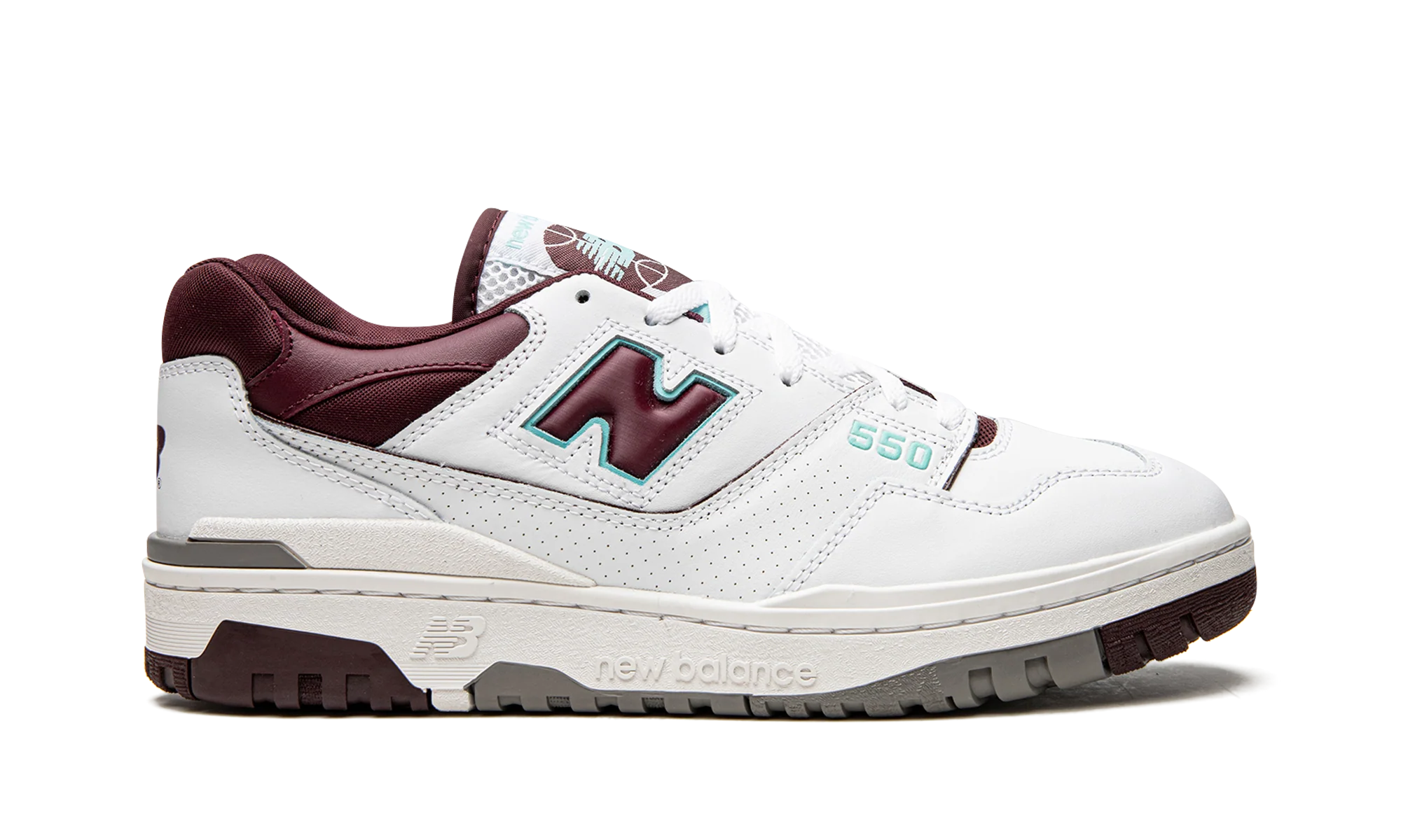 New Balance 550 Burgundy Cyan - Image 6